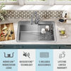 Lavabo de cocina tipo estación de trabajo con un receptáculo de acero inoxidable de 30" de montaje superior encastrado, con reborde WorkFlow™ y accesorios